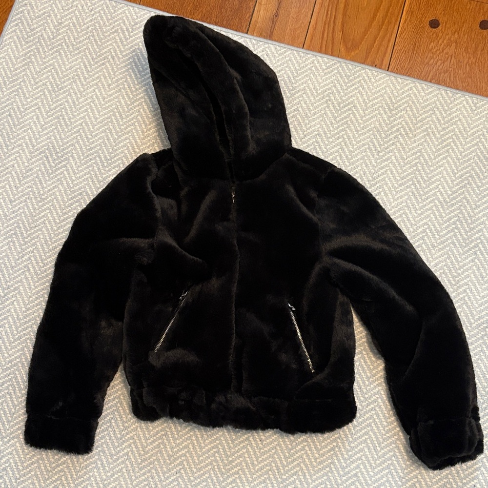 Blank NYC Kids Black Faux Fur Jacket
